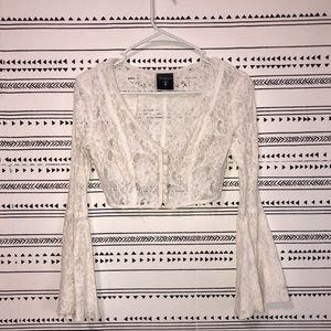 LF Lace Bell sleeve crop top